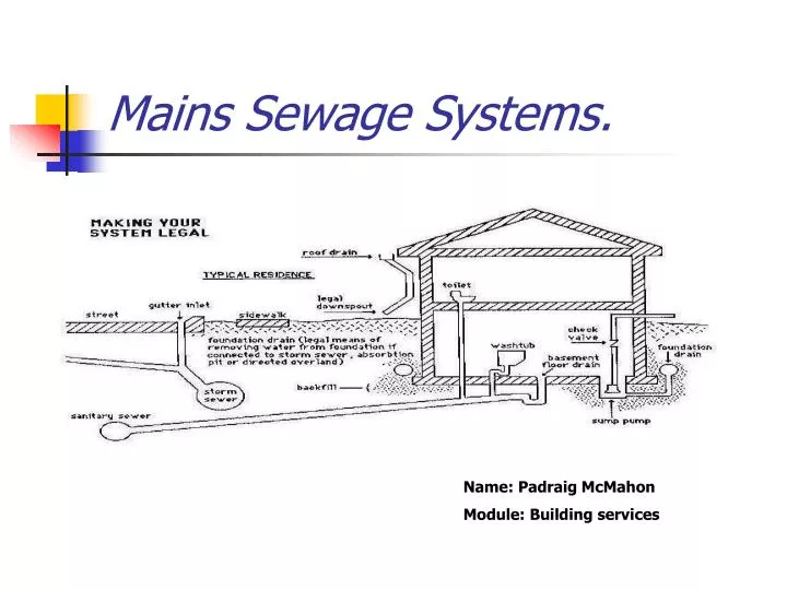 mains sewage systems