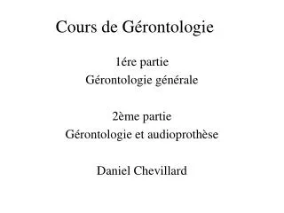 cours de g rontologie