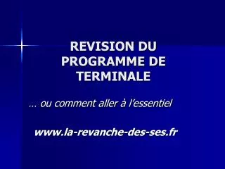 revision du programme de terminale