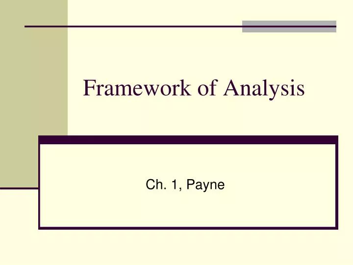 framework of analysis