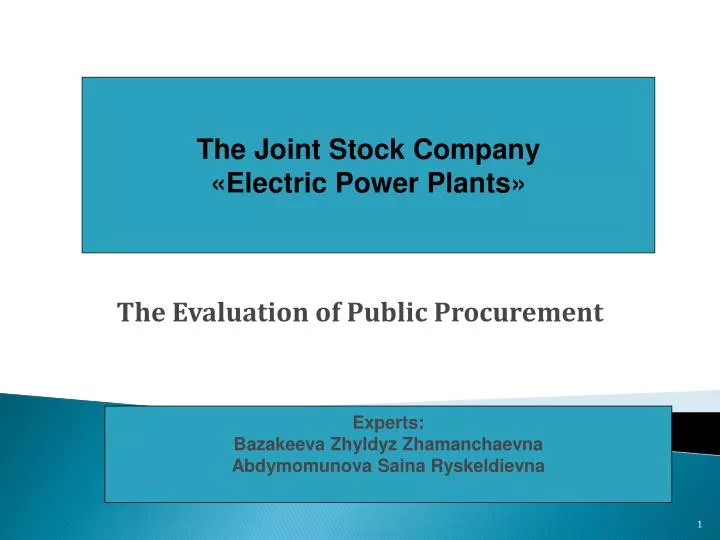 the evaluation of public procurement