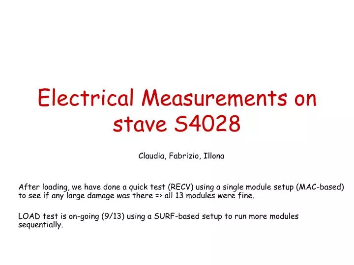 electrical measurements on stave s4028