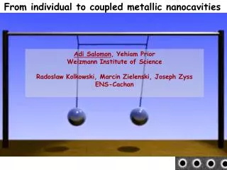 From individual to coupled metallic nanocavities