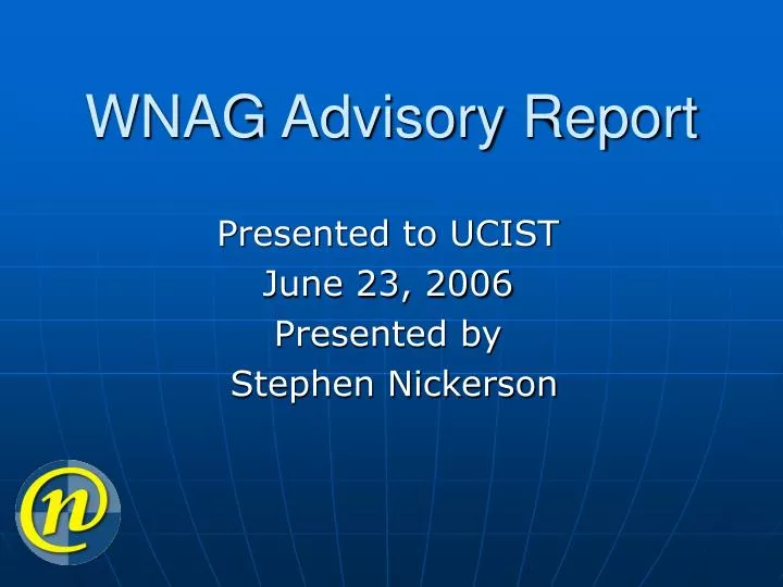 wnag advisory report