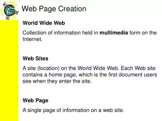 Web Page Creation
