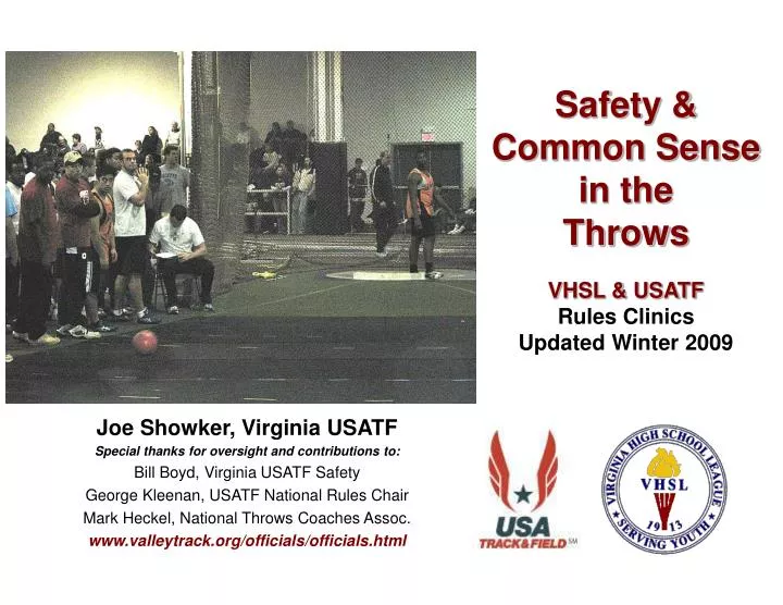 safety common sense in the throws vhsl usatf rules clinics updated winter 2009