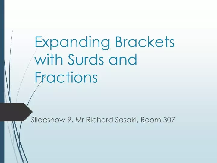expanding brackets with surds and fractions