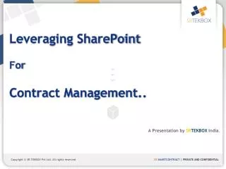 Leveraging SharePoint For Contract Management..