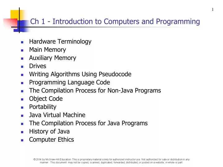 ch 1 introduction to computers and programming