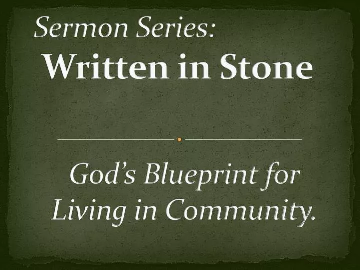 sermon series written in stone