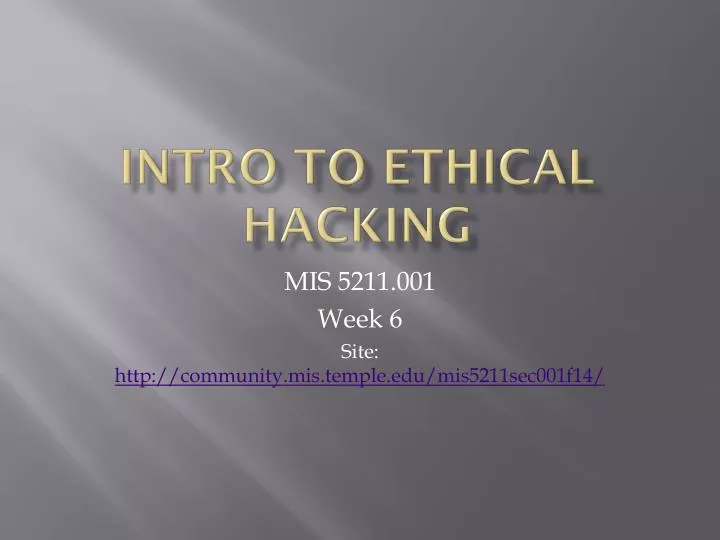intro to ethical hacking