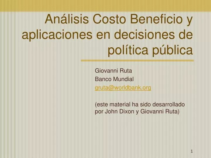 an lisis costo beneficio y aplicaciones en decisiones de pol tica p blica