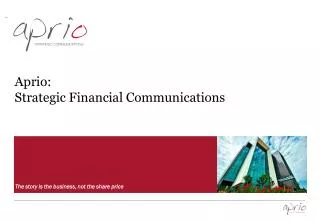 Aprio: Strategic Financial Communications