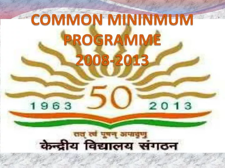 common mininmum programme 2008 2013