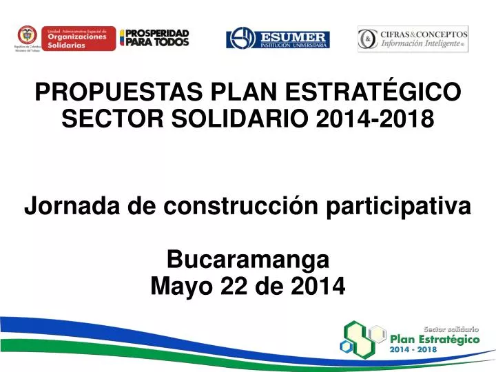 propuestas plan estrat gico sector solidario 2014 2018