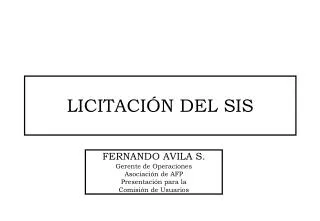licitaci n del sis