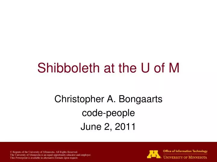 shibboleth at the u of m