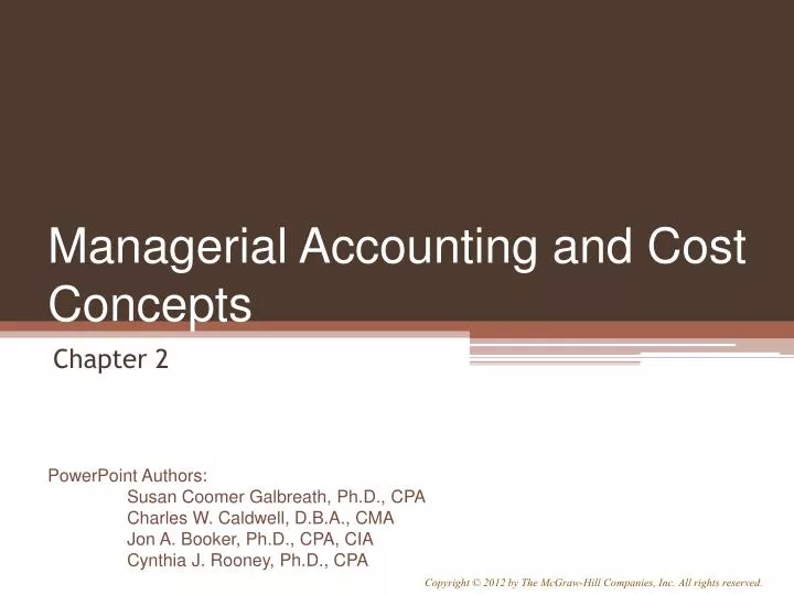 managerial accounting and cost concepts