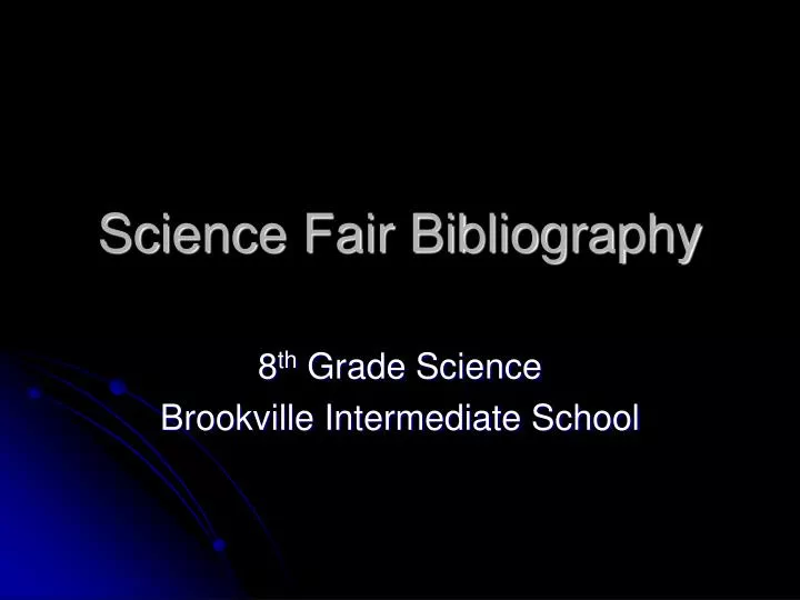 science fair bibliography