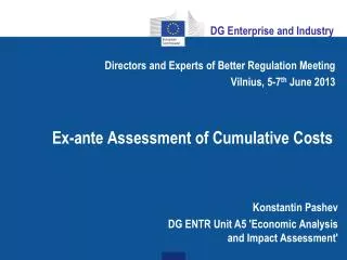 Ex-ante Assessment of Cumulative Costs