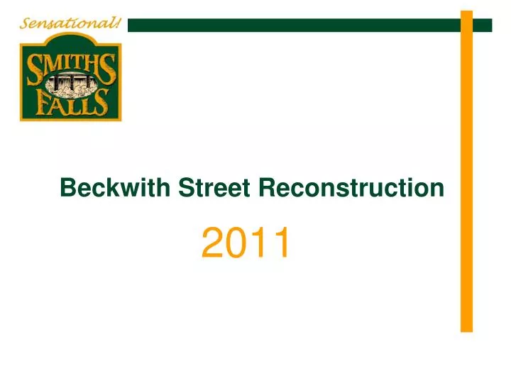 beckwith street reconstruction