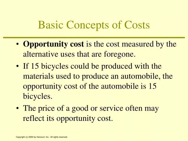 basic concepts of costs