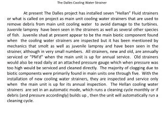 The Dalles Cooling Water Strainer