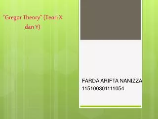 gregor theory teori x dan y