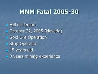 MNM Fatal 2005-30
