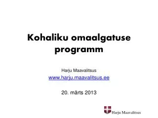 kohaliku omaalgatuse programm