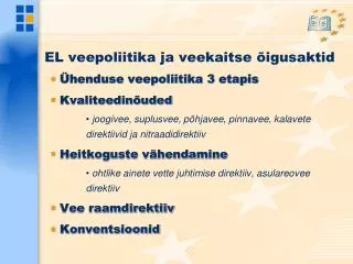 el veepoliitika ja veekaitse igusaktid