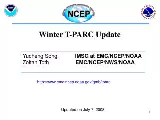 Winter T-PARC Update