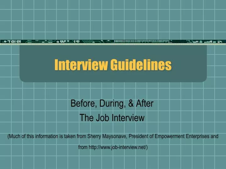 interview guidelines