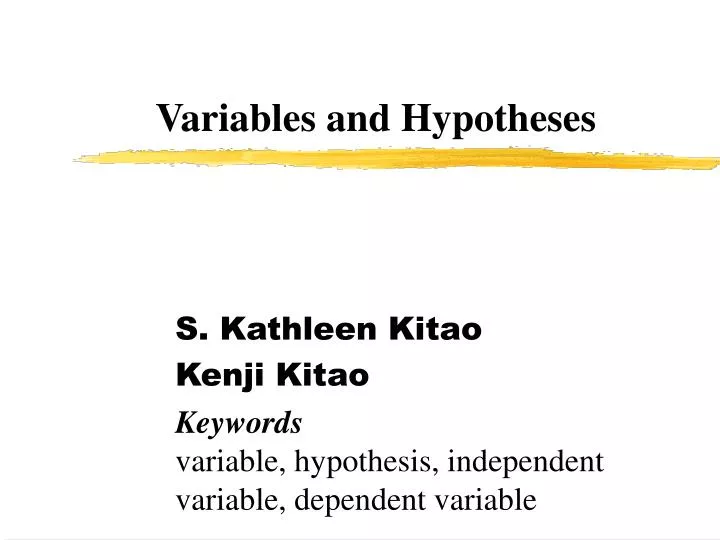 variables and hypotheses