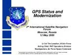 GPS Status and Modernization - slide 1