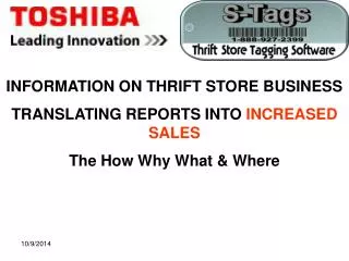 INFORMATION ON THRIFT STORE BUSINESS TRANSLATING REPORTS INTO INCREASED SALES