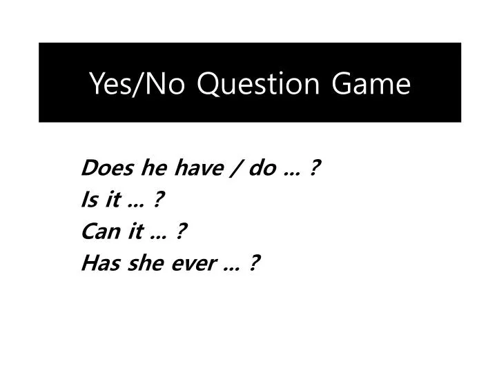 yes no question game