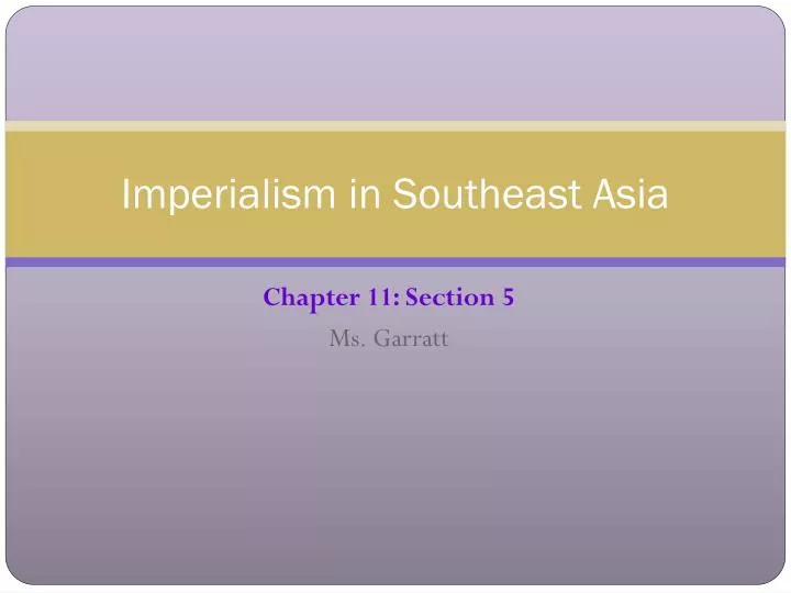 imperialism in southeast asia