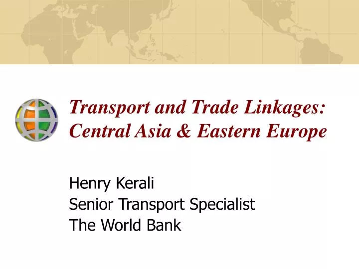 transport and trade linkages central asia eastern europe
