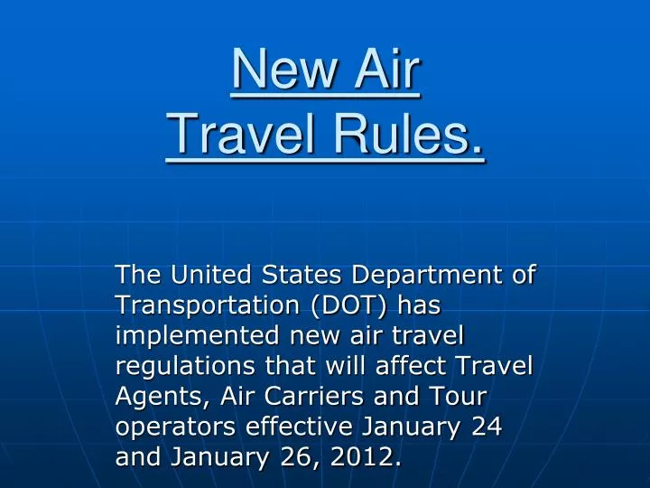 new air travel rules