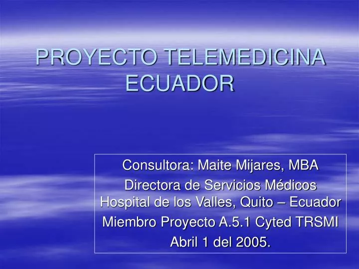 proyecto telemedicina ecuador