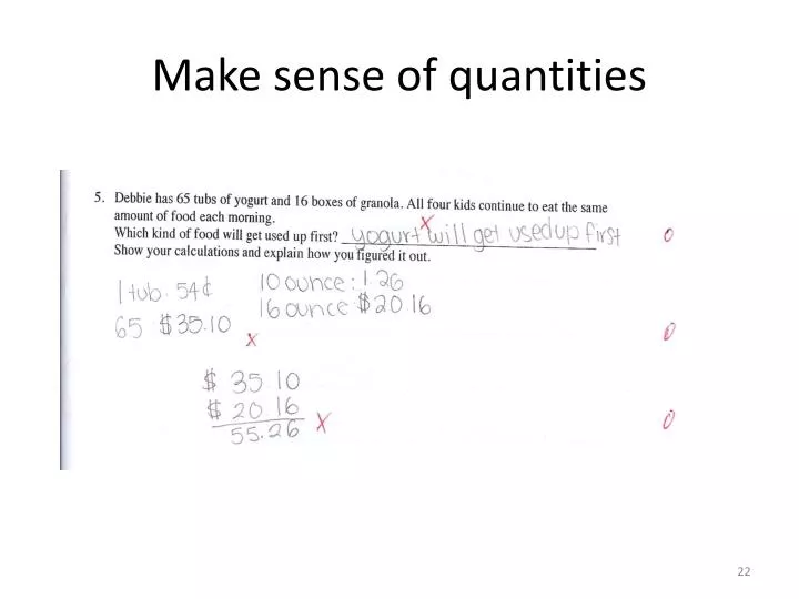 make sense of quantities