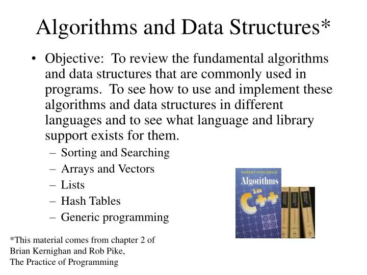 algorithms and data structures