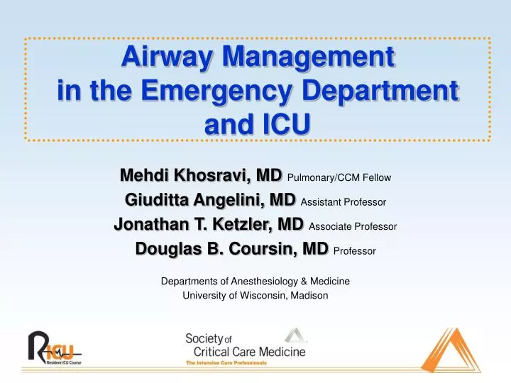 airway management in the emergency department and icu