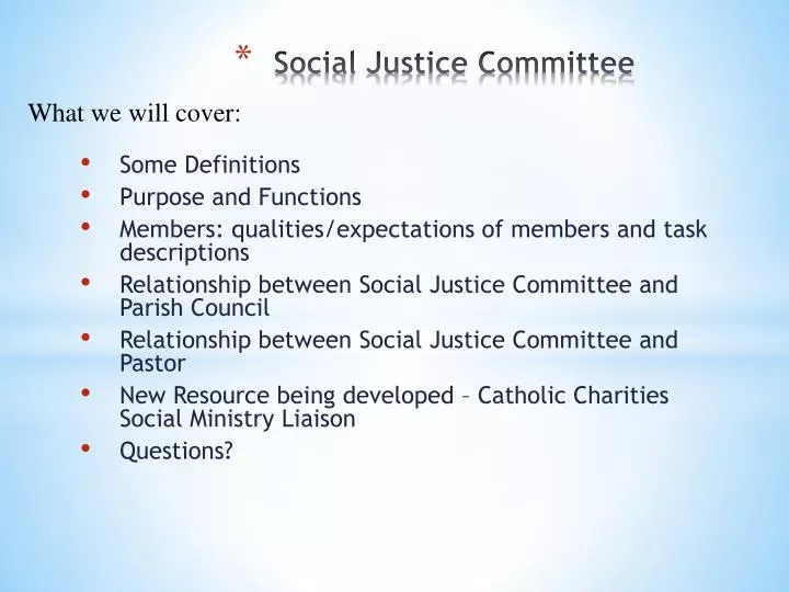 social justice committee