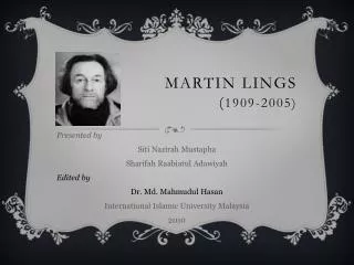 MARTIN LINGS ( 1909-2005)