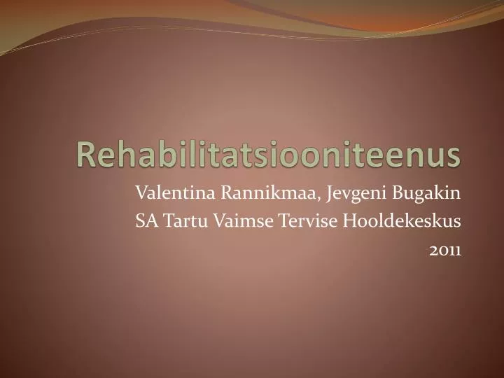 rehabilitatsiooniteenus