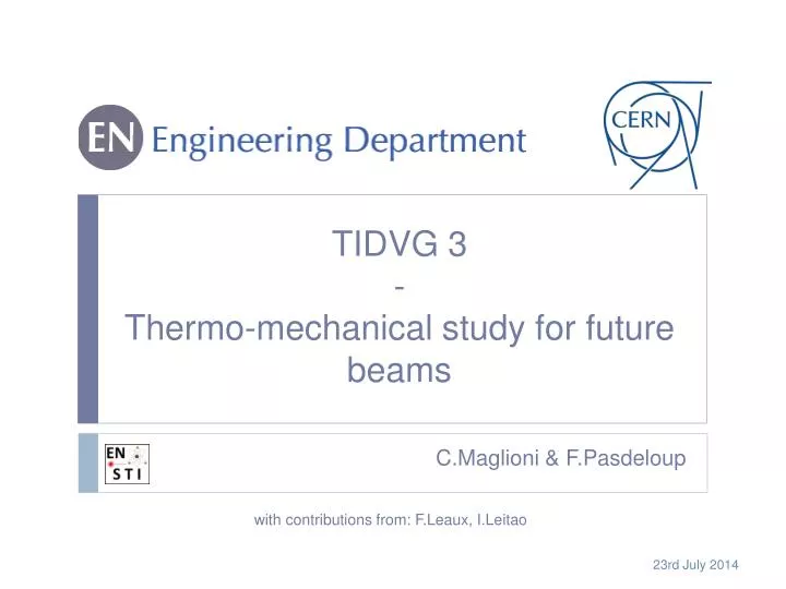 tidvg 3 thermo mechanical study for future beams