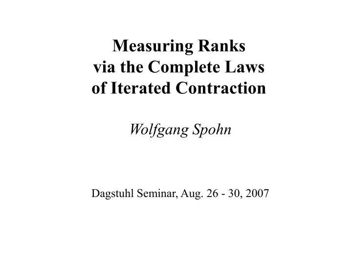 measuring ranks via the complete laws of iterated contraction