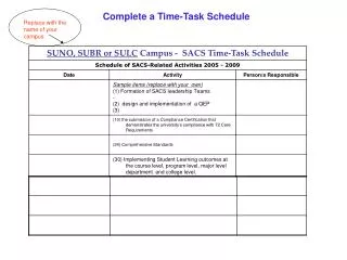 Complete a Time-Task Schedule